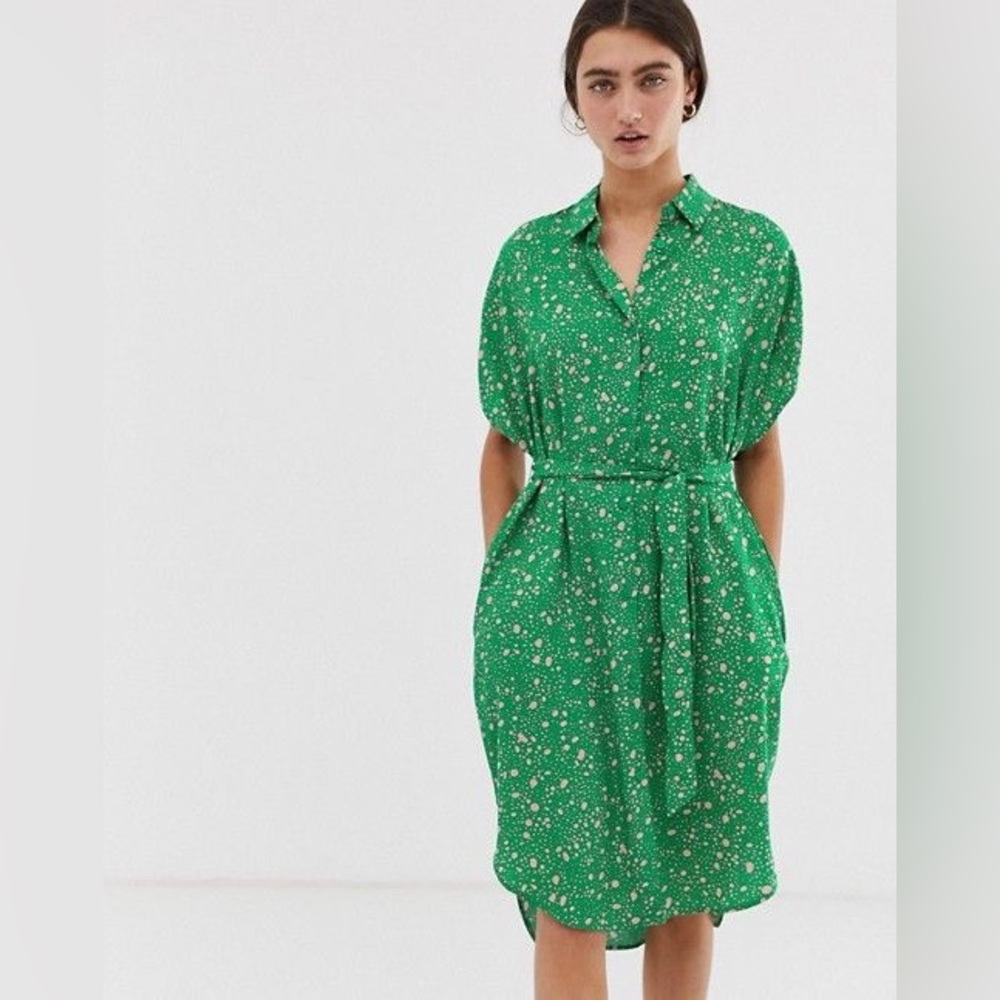 Monki V Neck Midi Dress